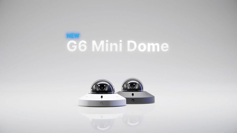 UniFi G6 Mini Dome cameras in white and gray